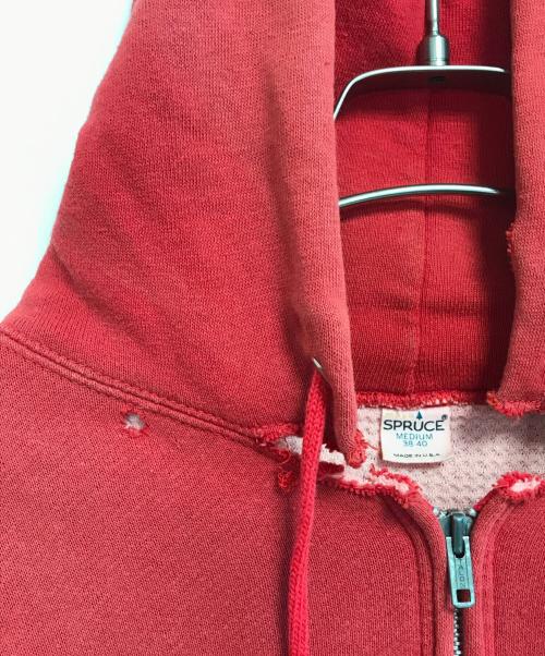 mayo SPRUCE（メイヨー スプルース）MAYO SPRUCE (メイヨー スプルース) 裏サーマルジップパーカー レッド サイズ:Mの古着・服飾アイテム