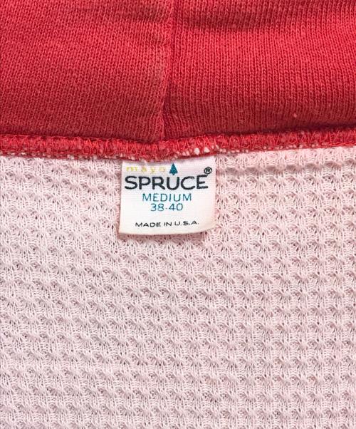 mayo SPRUCE（メイヨー スプルース）MAYO SPRUCE (メイヨー スプルース) 裏サーマルジップパーカー レッド サイズ:Mの古着・服飾アイテム