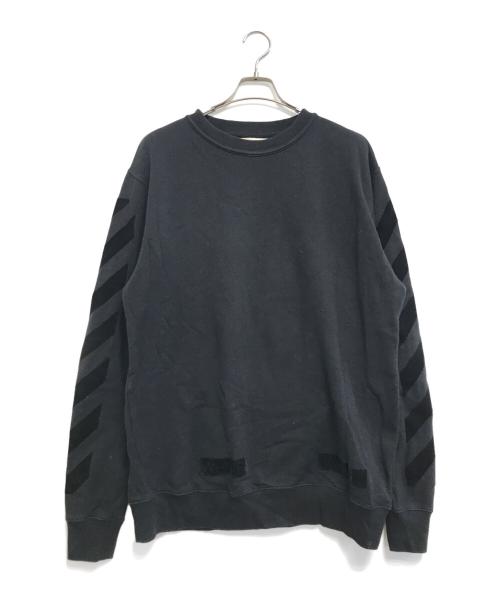 OFFWHITE（オフホワイト）OFFWHITE (オフホワイト) フロッキー加工スウェット ブラック サイズ:Mの古着・服飾アイテム