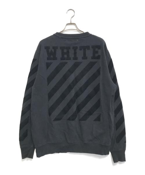 OFFWHITE（オフホワイト）OFFWHITE (オフホワイト) フロッキー加工スウェット ブラック サイズ:Mの古着・服飾アイテム