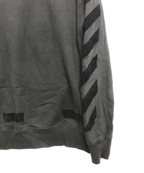 OFFWHITE（オフホワイト）OFFWHITE (オフホワイト) フロッキー加工スウェット ブラック サイズ:Mの古着・服飾アイテム