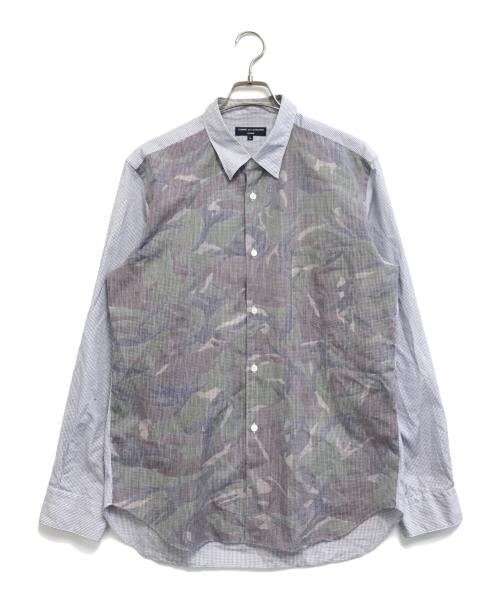 COMME des GARCONS HOMME（コムデギャルソン オム）COMME des GARCONS HOMME (コムデギャルソン オム) カモフラ切替シャツ スカイブルー サイズ:Lの古着・服飾アイテム