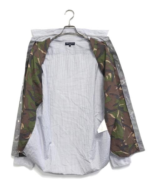 COMME des GARCONS HOMME（コムデギャルソン オム）COMME des GARCONS HOMME (コムデギャルソン オム) カモフラ切替シャツ スカイブルー サイズ:Lの古着・服飾アイテム