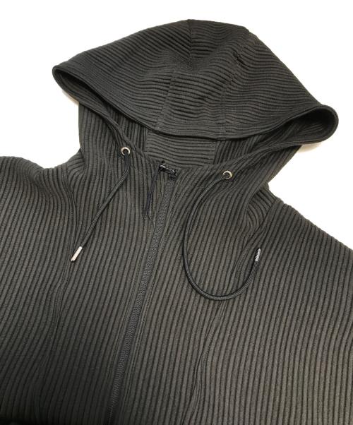 meanswhile（ミーンズワイル）meanswhile (ミーンズワイル) Uneven Fabric Anorak Parka ブラック サイズ:2の古着・服飾アイテム