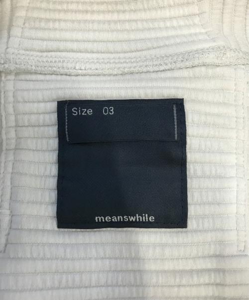 meanswhile（ミーンズワイル）meanswhile (ミーンズワイル) Uneven Fabric Anorak Parka ホワイト サイズ:3の古着・服飾アイテム