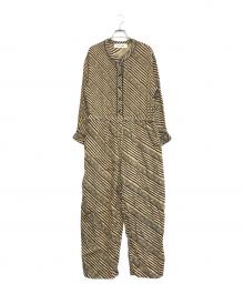 sara mallika（サラマリカ）の古着「Rayon Jacquard Stripe Print All In One」｜ブラウン
