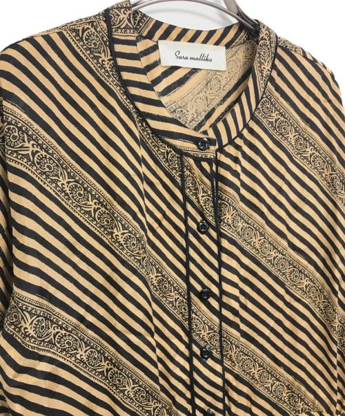 sara mallika（サラマリカ）sara mallika (サラマリカ) Rayon Jacquard Stripe Print All In One ブラウン サイズ:Sの古着・服飾アイテム