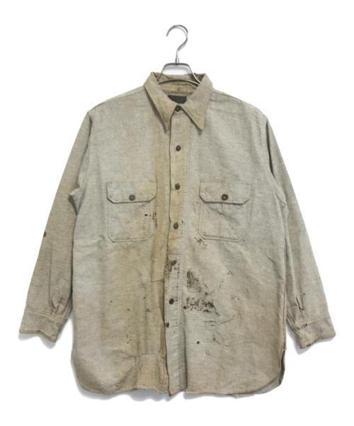 GREAT WESTERN（グレートウェスタン）GREAT WESTERN (グレートウェスタン) ウールワークシャツ グレー サイズ:Sの古着・服飾アイテム