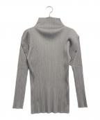 PLEATS PLEASEプリーツプリーズ）の古着「ハイネックプリーツカットソー」｜グレー