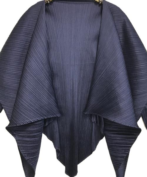 PLEATS PLEASE（プリーツプリーズ）PLEATS PLEASE (プリーツプリーズ) 変形プリーツカーディガン ネイビー サイズ:表記なしの古着・服飾アイテム