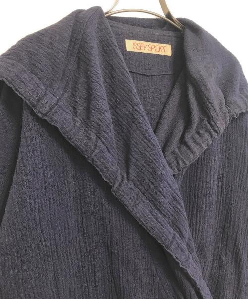 ISSEY SPORT（イッセイスポーツ）ISSEY SPORT (イッセイスポーツ) 80's変形フーデットカーディガン ネイビー サイズ:9の古着・服飾アイテム