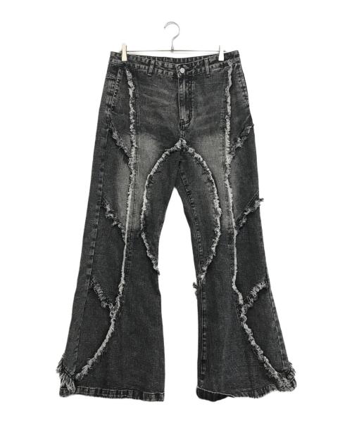 DDNPHH（DDNPHH）DDNPHH (DDNPHH) 再構築フレアデニム ブラック サイズ:XLの古着・服飾アイテム