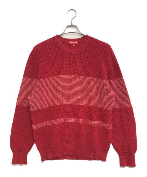SUPREME（シュプリーム）SUPREME (シュプリーム) Tonal Stripe Crewnwck Sweater レッド サイズ:Mの古着・服飾アイテム