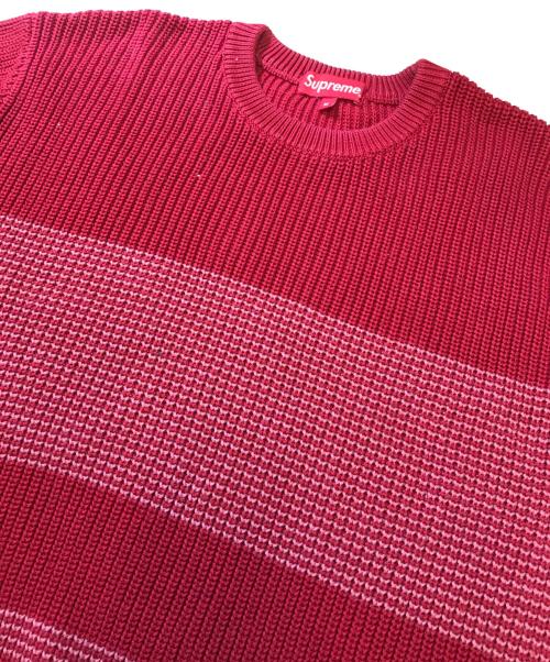 SUPREME（シュプリーム）SUPREME (シュプリーム) Tonal Stripe Crewnwck Sweater レッド サイズ:Mの古着・服飾アイテム