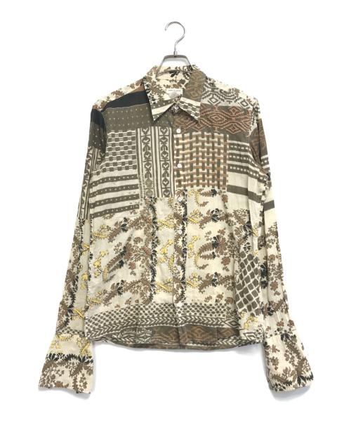 DRIES VAN NOTEN（ドリスヴァンノッテン）DRIES VAN NOTEN (ドリスヴァンノッテン) 総柄刺繍シャツ カーキ サイズ:48の古着・服飾アイテム