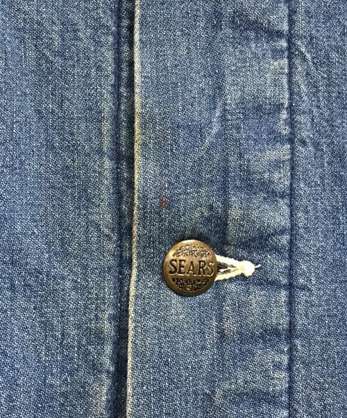 Sears（シアーズ）Sears (シアーズ) 裏地ブランケットデニムカバーオール インディゴ サイズ:Lの古着・服飾アイテム