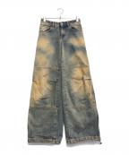 ARIESアリーズ）の古着「ACID WASH LOW RISE FLARE」｜インディゴ