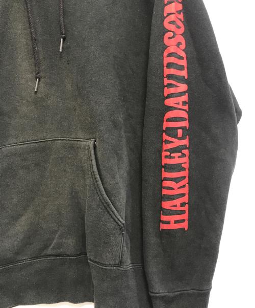 HARLEY-DAVIDSON（ハーレーダビッドソン）HARLEY-DAVIDSON (ハーレーダビッドソン) 袖・背面プリントパーカー ブラック サイズ:Lの古着・服飾アイテム