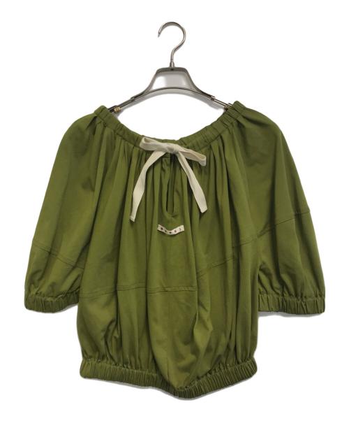 MARNI（マルニ）MARNI (マルニ) バックロゴギャザーカットソー グリーン サイズ:40 未使用品の古着・服飾アイテム