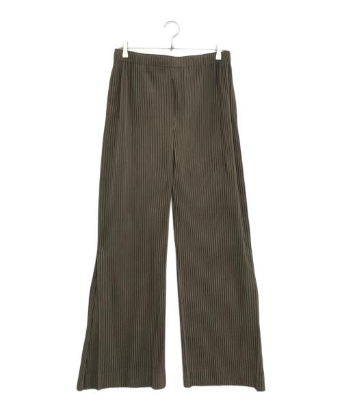 HOMME PLISSE ISSEY MIYAKE（オム プリッセ イッセイ ミヤケ）HOMME PLISSE ISSEY MIYAKE (オムプリッセ イッセイ ミヤケ) プリーツワイドパンツ ブラウン サイズ:3の古着・服飾アイテム