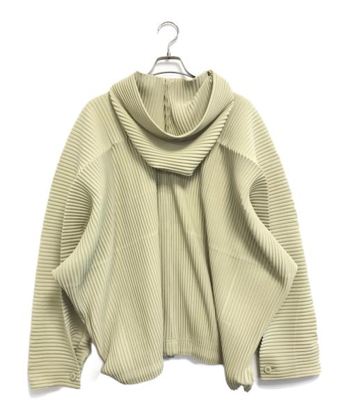 HOMME PLISSE ISSEY MIYAKE（オム プリッセ イッセイ ミヤケ）HOMME PLISSE ISSEY MIYAKE (オムプリッセ イッセイ ミヤケ) プリーツジップアップジャケット グリーン サイズ:3の古着・服飾アイテム