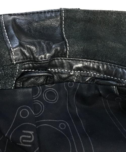 NEIGHBORHOOD（ネイバーフッド）NEIGHBORHOOD (ネイバーフッド) パッチワークレザージャケット ブラック サイズ:Sの古着・服飾アイテム