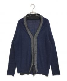 Y's（ワイズ）の古着「レイヤードニットカーディガン」｜ネイビー