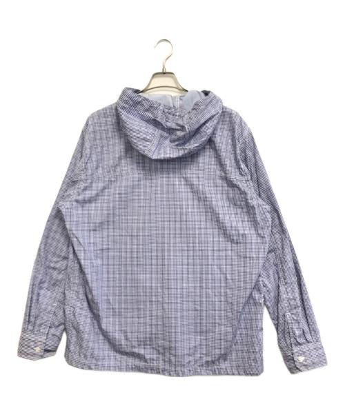 COMME des GARCONS HOMME（コムデギャルソン オム）COMME des GARCONS HOMME (コムデギャルソン オム) ジップフードギンガムチェックシャツ スカイブルー サイズ:Lの古着・服飾アイテム
