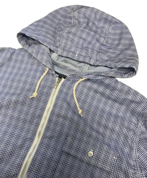 COMME des GARCONS HOMME（コムデギャルソン オム）COMME des GARCONS HOMME (コムデギャルソン オム) ジップフードギンガムチェックシャツ スカイブルー サイズ:Lの古着・服飾アイテム