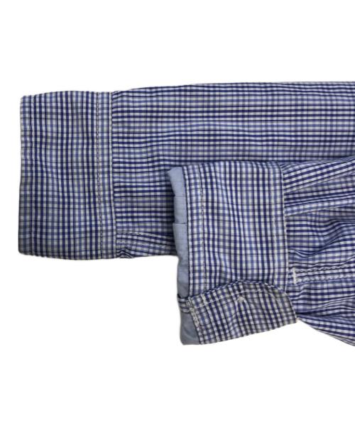 COMME des GARCONS HOMME（コムデギャルソン オム）COMME des GARCONS HOMME (コムデギャルソン オム) ジップフードギンガムチェックシャツ スカイブルー サイズ:Lの古着・服飾アイテム