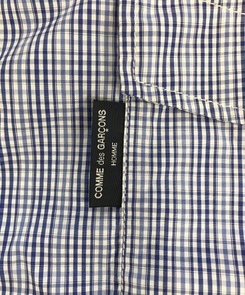 COMME des GARCONS HOMME（コムデギャルソン オム）COMME des GARCONS HOMME (コムデギャルソン オム) ジップフードギンガムチェックシャツ スカイブルー サイズ:Lの古着・服飾アイテム