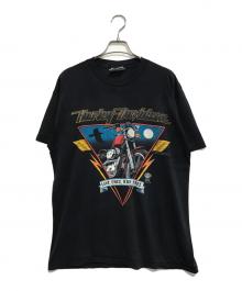 モーターTシャツ（モーターTシャツ）の古着「80s HARLEY-DAVIDSON(ハーレー・ダビッドソン) モーターTシャツ」｜ブラック