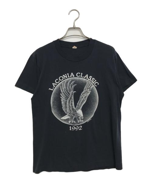 モーターTシャツ（モーターTシャツ）モーターTシャツ (モーターTシャツ) 80s LACONIA CLASSIC(ラコニア・クラシック) モーターサイクルTシャツ ブラック サイズ:Ｍの古着・服飾アイテム
