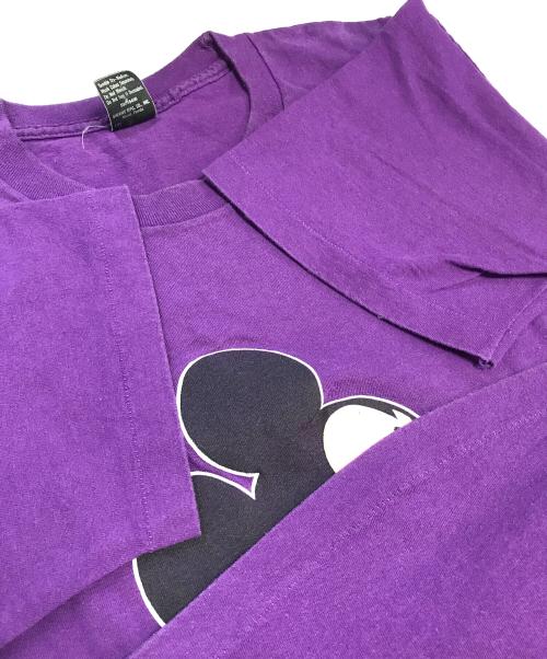キャラクターTシャツ（キャラクターTシャツ）キャラクターTシャツ (キャラクターTシャツ) MICKEY MOUSE(ミッキーマウス) キャラクターTシャツ パープル サイズ:Ｌの古着・服飾アイテム