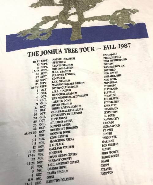 バンドTシャツ（バンドTシャツ）バンドTシャツ (バンドTシャツ) 80s U2(ユートゥ) バンドTシャツ ホワイト サイズ:XLの古着・服飾アイテム