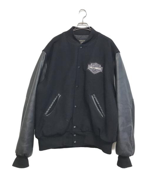 Holloway（ホロウェイ）Holloway (ホロウェイ) 90’s袖レザースタジャン ブラック サイズ:XLの古着・服飾アイテム