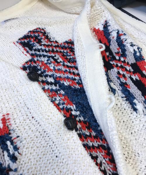 Coohem（コーヘン）Coohem (コーヘン) チマヨツイードニットベスト ホワイト サイズ:Lの古着・服飾アイテム