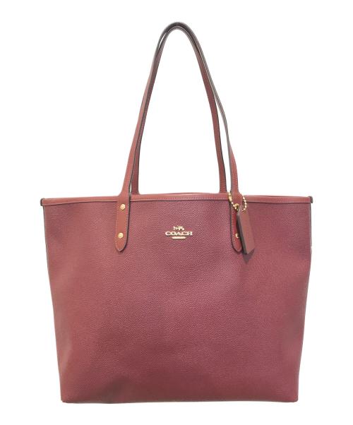 COACH（コーチ）COACH (コーチ) リバーシブルトートバッグ パープルの古着・服飾アイテム