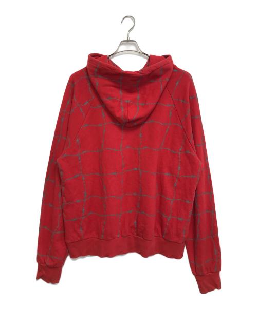 el conductor H（コンダクター）el conductor H (コンダクター) 有刺鉄線プリントパーカー レッド サイズ:4の古着・服飾アイテム