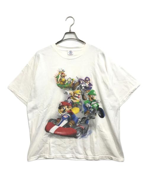キャラクターTシャツ（キャラクターTシャツ）キャラクターTシャツ (キャラクターTシャツ) 00s MARIOKART(マリオカート) キャラクターTシャツ ホワイト サイズ:XLの古着・服飾アイテム
