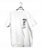 stussy×NIKEステューシー×ナイキ）の古着「Peace Love Swoosh T-shirt」｜ホワイト