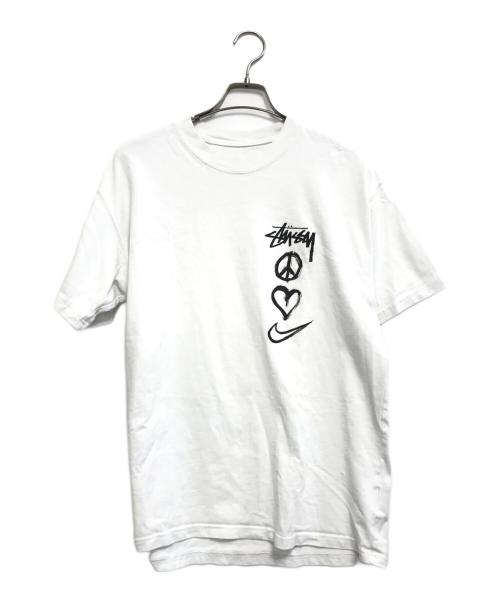 stussy（ステューシー）stussy (ステューシー) NIKE (ナイキ) Peace Love Swoosh T-shirt ホワイト サイズ:Mの古着・服飾アイテム