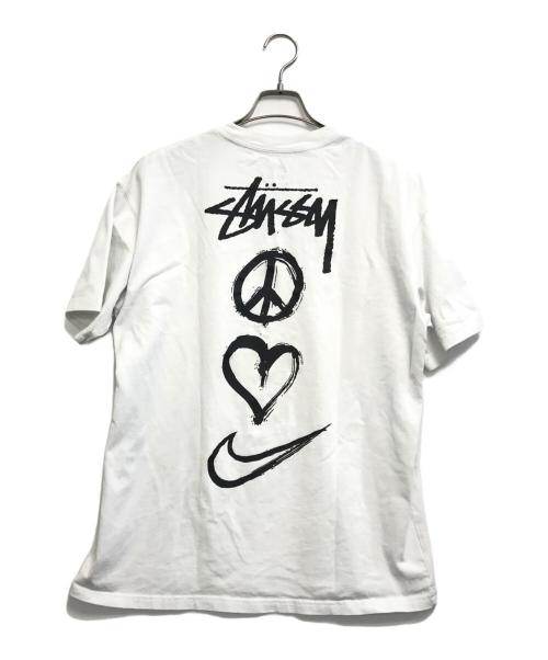 stussy（ステューシー）stussy (ステューシー) NIKE (ナイキ) Peace Love Swoosh T-shirt ホワイト サイズ:Mの古着・服飾アイテム