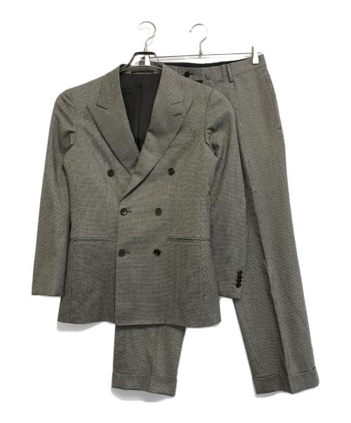 UNITED ARROWS（ユナイテッドアローズ）UNITED ARROWS (ユナイテッドアローズ) ハウンドトゥース 6B ダブルブレストスーツ グレー サイズ:42の古着・服飾アイテム