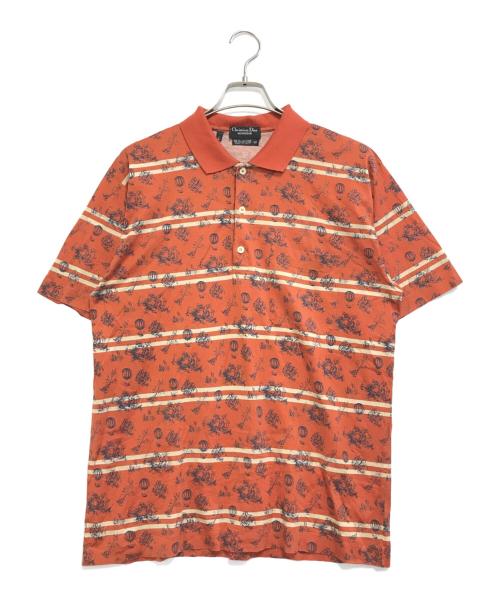 Christian Dior MONSIEUR（クリスチャンディオールムッシュ）Christian Dior MONSIEUR (クリスチャンディオールムッシュ) 総柄ポロシャツ オレンジ サイズ:Lの古着・服飾アイテム