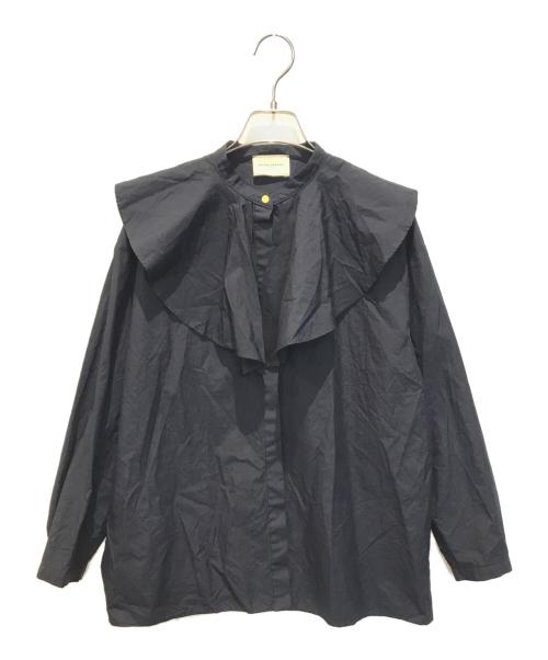 UNITED ARROWS TOKYO（ユナイテッドアローズトウキョウ）UNITED ARROWS TOKYO (ユナイテッドアローズトウキョウ) ラッフルカラーシャツ　1521-215-1319 ネイビー サイズ:表記無しの古着・服飾アイテム