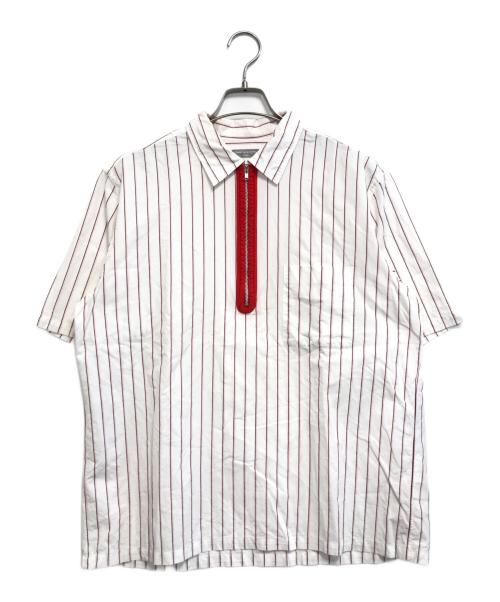 COMME des GARCONS HOMME（コムデギャルソン オム）COMME des GARCONS HOMME (コムデギャルソン オム) ハーフジップストライプシャツ ホワイト サイズ:不明の古着・服飾アイテム