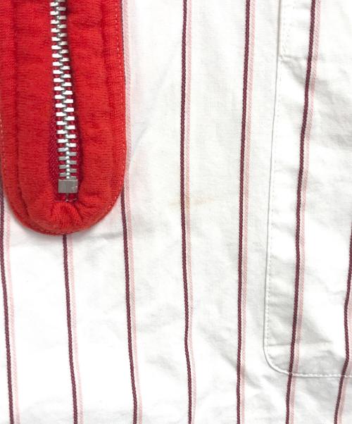 COMME des GARCONS HOMME（コムデギャルソン オム）COMME des GARCONS HOMME (コムデギャルソン オム) ハーフジップストライプシャツ ホワイト サイズ:不明の古着・服飾アイテム