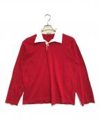 COMME des GARCONS HOMMEコムデギャルソン オム）の古着「長袖ポロシャツ」｜レッド