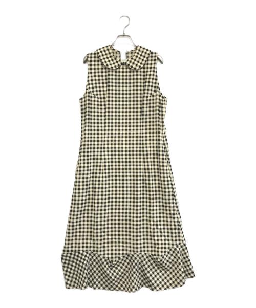 ROBE DE CHAMBRE COMME DES GARCONS（ローブドシャンブル コムデギャルソン）ROBE DE CHAMBRE COMME DES GARCONS (ローブドシャンブル コムデギャルソン) ノースリーブチェックワンピース ホワイト サイズ:表記なしの古着・服飾アイテム